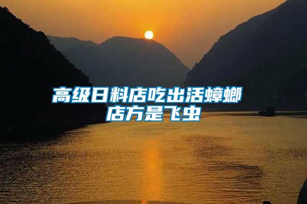 高級(jí)日料店吃出活蟑螂 店方是飛蟲