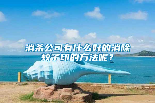 消殺公司有什么好的消除蚊子印的方法呢？